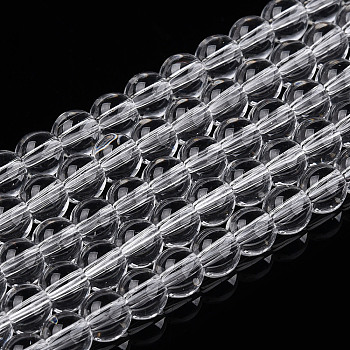 Transparent Glass Beads Strands, Round, Clear, 4~4.5mm, Hole: 0.8mm, about 97~99pcs/strand, 14.76 inch~14.96 inch(37.5~38cm)