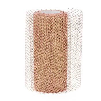 Glitter Deco Mesh Ribbons, Tulle Fabric, Rhombus Mesh Tulle Fabric, for Wedding Party Decoration, Skirts Decoration Making, Orange, 5.86~5.94 inch(14.9~15.1cm),  10yards/roll