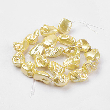 9mm Yellow Nuggets Shell Pearl Beads
