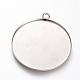 201 Stainless Steel Pendant Cabochon Settings(STAS-T004-014)-1
