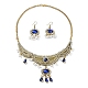 ABS Plastic Pearl & Rhinestone Oval Jewelry Set(SJEW-D011-01B-G)-1