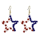 Independence Day Glass Seed Beaded Dangle Earrings(EJEW-TA00363)-1