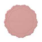 Round Silicone Wax Seal Mats, Edge with Floral Pattern, for Wax Seal Stamps, Dark Salmon, 98x97x2mm(AJEW-WH0041-80A)