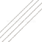 304 Stainless Steel Cable Chains, Soldered, with Spool, Stainless Steel Color, 1x0.8x0.1mm(CHS-L034-08P)