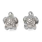 304 Stainless Steel Beads, Textured Tortoise, Stainless Steel Color, 7.5x6x5mm, Hole: 1.4mm(SA-CBA740F-25P)