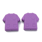 Food Grade Eco-Friendly Silicone Beads, Male Nurse Clothes, Dark Orchid, 26x26.5x8mm, Hole: 2.5mm(FIND-WH0125-18C)