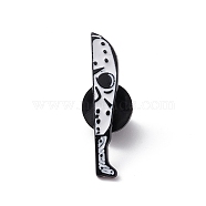 Knife with Skull Alloy Brooch for Backpack Clothes, White, 30x5.5x1.5mm, Pin: 1.2mm(JEWB-M024-05B-B)
