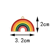 Golden Alloy with Enamel Pendants, Pride Rainbow Flag Theme, Rainbow, 32x20mm(PW-WG87917-01)