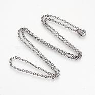 Brass Cable Chains Necklaces, Gunmetal, 23.6 inch(60cm)(MAK-R019-B)