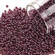 TOHO Round Seed Beads, Japanese Seed Beads, (332) Gold Luster Raspberry, 11/0, 2.2mm, Hole: 0.8mm, about 1110pcs/bottle, 10g/bottle(SEED-JPTR11-0332)