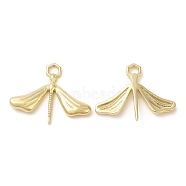 Eco-Friendly Brass Pendants, Lead Free & Cadmium Free, Dragonfly Charm, Real 18K Gold Plated, 21.5x26.5x4mm, Hole: 2.8X3mm(KK-M246-19G)