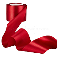 25 Yards Polyester Ribbon, for Gift Wrapping, Party Decoration, Flat, FireBrick, 3 inch(75mm)(OCOR-WH0078-30C)