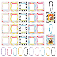 Elite 20Pcs 5 Style Acrylic Photocard Sleeve Keychain, with Iorn Ball Chains, Rectangle, Mixed Color, 104mm, Hole: 3mm, 4Pcs/style(DIY-PH0008-09)