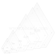 Diamond Transparent Acrylic Templates, for Craft Supplies, Clear, 46x35x3mm, 6pcs/set(DIY-WH0580-76)