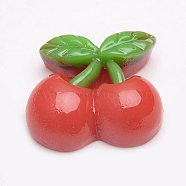 Resin Decoden Cabochons, Cherry, Red, 21.5x20x8mm(CRES-T005-91)