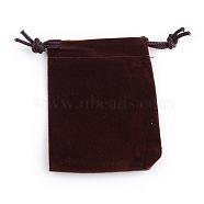 Rectangle Velvet Pouches, Gift Bags, Coconut Brown, 12x10cm(TP-R002-10x12-07)