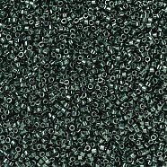 MIYUKI Delica Beads, Cylinder, Japanese Seed Beads, 11/0, (DB0458) Galvanized Dark Teal Green, 1.3x1.6mm, Hole: 0.8mm, about 2000pcs/bottle, 10g/bottle(SEED-JP0008-DB0458)