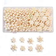Olycraft 100Pcs 3 Styles Opaque Resin Decoden Cabochons, Christmas Snowflake, PapayaWhip, 18~27x16.5~24x5mm(RESI-XCP0002-20)