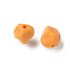 Opaque Acrylic Beads, Nuggets, Orange, 16.5x15x13.5mm, Hole: 2.5mm, about 340pcs/500g(MACR-S373-140-A07)
