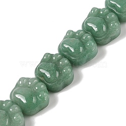 Natural Green Aventurine Beads Strands, Cat's Paw, 16x14x9.5mm, Hole: 1mm, about 13pcs/strand, 7.20''(18.3cm)(G-M108-A03-01)