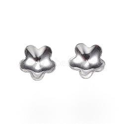 304 Stainless Steel Findings, Flower, Stainless Steel Color, 5.5x1.5mm(STAS-F040-46-P)