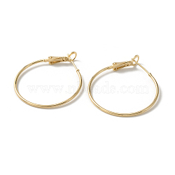 Brass Hoop Earrings, Golden, 34x30x5.5mm, Pin: 0.6mm(KK-WH0054-35A)