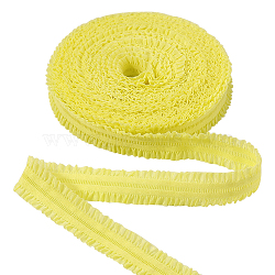 Polyester Ruffled Elastic Cord, Webbing Garment Sewing Accessories, Yellow, 22mm(EW-WH0015-02E)