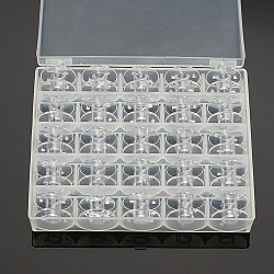 Transparent Plastic Bobbins, Sewing Thread Holders, for Sewing Tools, Clear, 20mm, 25pcs/set(PW-WG69422-01)