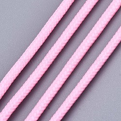 Luminous Polyester Braided Cords, Hot Pink, 3mm, about 100yard/bundle(91.44m/bundle)(OCOR-T015-01O)