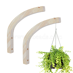 Wooden Wall Mounted Hanging Plant Hooks, Cornsilk, 250x25x25mm(WOOD-WH0034-53)