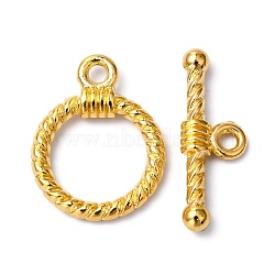 Tibetan Style Alloy Toggle Clasps, Cadmium Free & Nickel Free & Lead Free, Ring, Golden, Ring: 19x14x3mm, Hole: 2mm, Bar: 20x8x3mm, Hole: 2mm(TIBE-EA9138Y-G-FF)