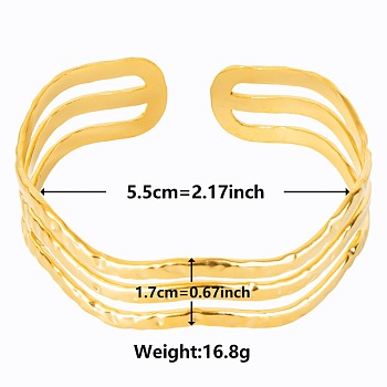 Elegant and Stylish Design Hollow 304 Stainless Steel Cuff Bangles for Women