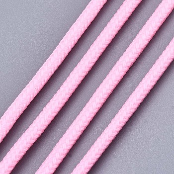 Luminous Polyester Braided Cords, Hot Pink, 3mm, about 100yard/bundle(91.44m/bundle)