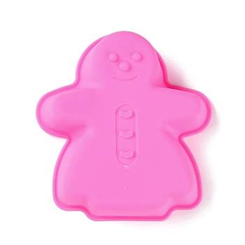 Gingerbread Man DIY Food Grade Silicone Mold, Cake Molds(Random Color is not Necessarily The Color of the Picture), Random Color, 133x119x34mm