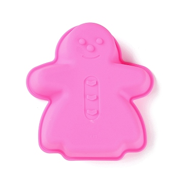 Gingerbread Man DIY Food Grade Silicone Statue Mold, Portrait Sculpture Cake Molds(Random Color is not Necessarily The Color of the Picture), Random Color, 133x119x34mm