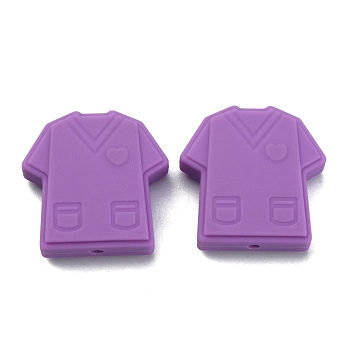 Food Grade Eco-Friendly Silicone Beads, Male Nurse Clothes, Dark Orchid, 26x26.5x8mm, Hole: 2.5mm