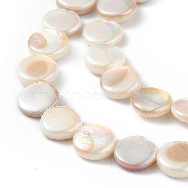 Electroplated Natural Freshwater Shell Beads Strands(SHEL-K001-002)-3