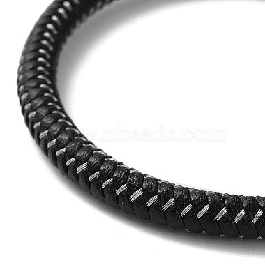 кожаный плетеный браслет на круглом шнуре(BJEW-F460-01EB)-4