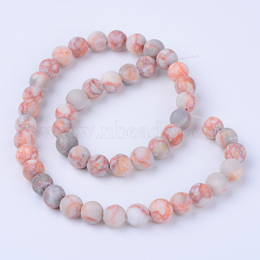 Brins de perles de netstone rouge naturel(G-Q462-6mm-14)-2