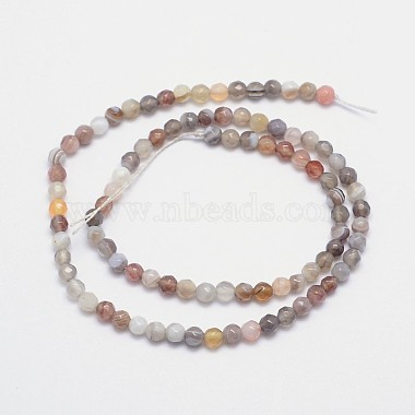 Faceted Natural Botswana Agate Round Beads Strands(G-I166-01-4mm)-2