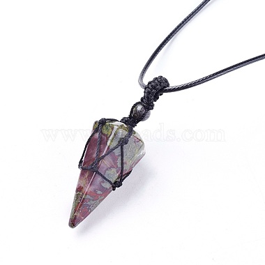Natural & Synthetic Mixed Stone Pendants Necklaces(NJEW-E140-A)-3