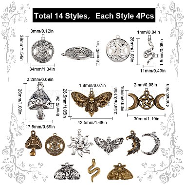 56pcs 14pendentifs en alliage de style tibétain(TIBE-SC0007-16)-2