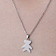201 Stainless Steel Bear Pendant Necklace(NJEW-OY001-09)-1