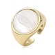 Brass & White Shell Cuff Open Rings(KK-CBA56EF-42B-G)-4