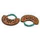 Laser Cut Poplar Wood Pendants Bag Charms with Dyed Synthetic Turquoise(FIND-G073-06)-2