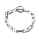 304 bracelets chaîne en acier inoxydable avec trombone(BJEW-O186-03P)-1