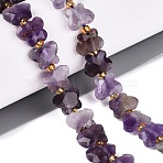 Natural Amethyst Beads Strands, Butterfly, with Seed Beads, 7~8.5x9.5~11x3.5~5mm, Hole: 1~1.2mm, about 41~45pcs/strand, 14.96~15.16 inch(38~38.5cm)(G-N371-10A-04)