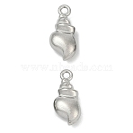 304 Stainless Steel Charms, Conch Charm, Anti-Tarnish, Stainless Steel Color, 12.5x5.5x4mm, Hole: 1.2mm(STAS-E500-11P-02)