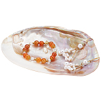 Natural Shell Ring Holder, Jewelry Tray, for Holding Small Jewelries, Rings, Necklaces, Earrings, Bracelets, Trinket, for Women Girls Birthday Gift, 130~170x100~115x10~13mm(DJEW-WH0001-36)