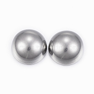 304 Stainless Steel Cabochons, Fit Floating Locket Charms, Half Round/Dome, Stainless Steel Color, 12x6mm(X-STAS-H398-12mm-37P)
